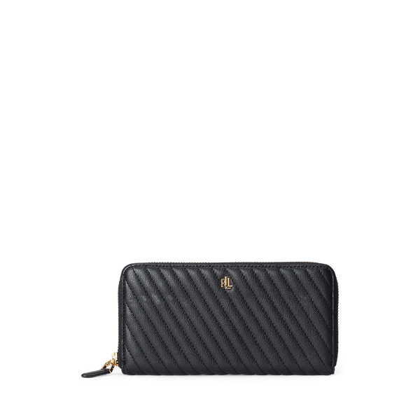 Portefeuille en cuir matelass&eacute;