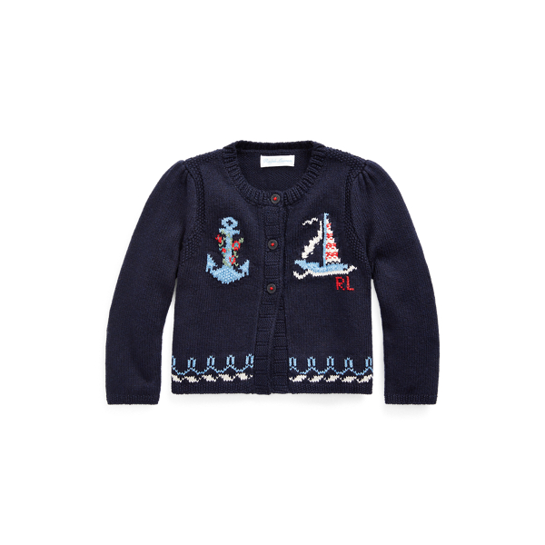 Nautical Cotton Cardigan Baby Girl em 1