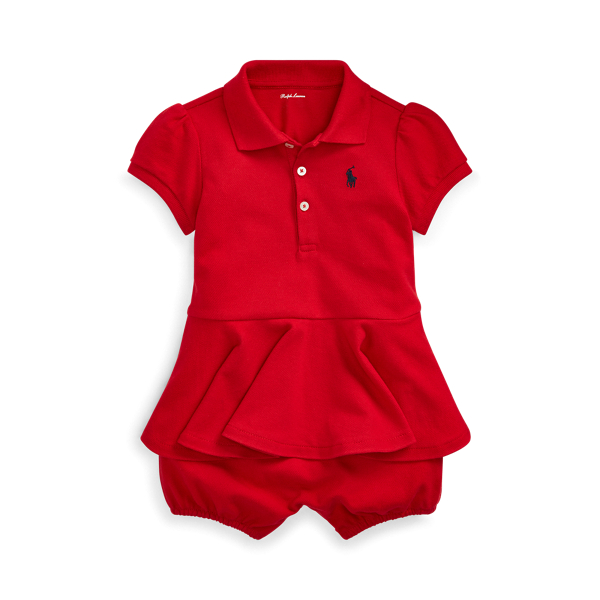 Peplum Mesh Bubble Shortall Baby Girl 1