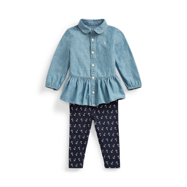 Chambray Top & Legging Set Baby Girl 1