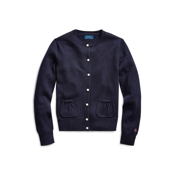 Cardigan en laine &agrave; poches et noeuds Girls 7-14 Years en 1