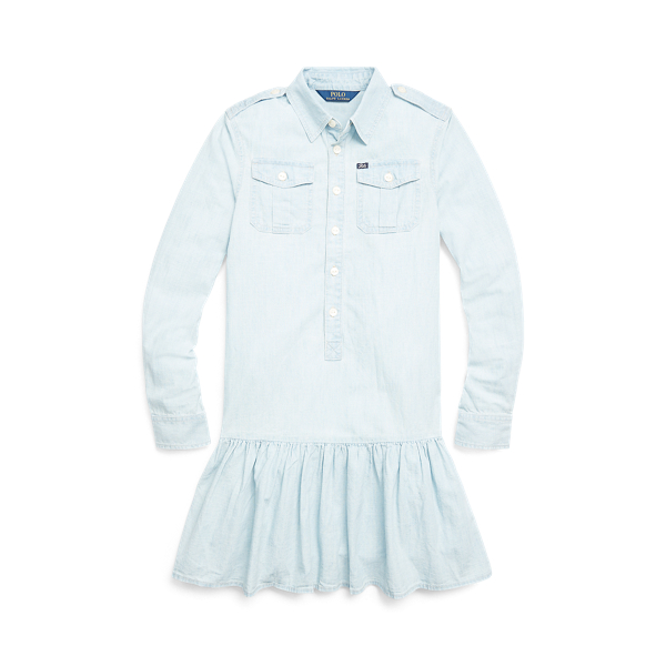 Cotton Chambray Dress Girls 7-14 Years 1