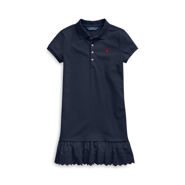 Abito polo traforato in piqu&eacute; stretch Girls 7-14 Years in 1