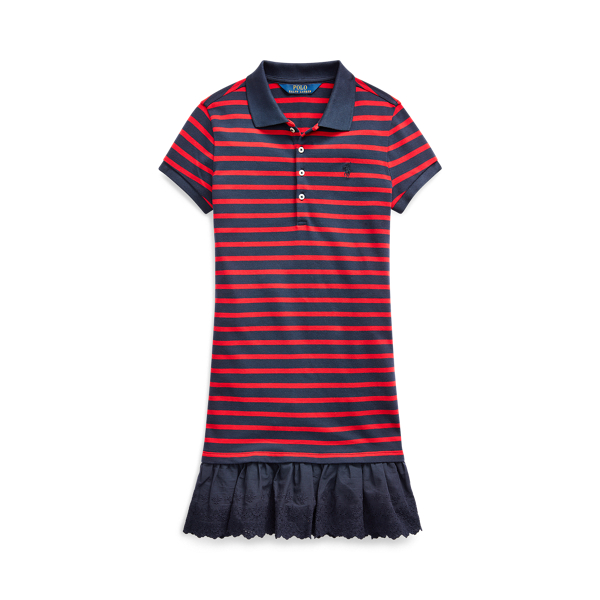 Abito polo traforato in piqu&eacute; stretch Girls 7-14 Years in 1