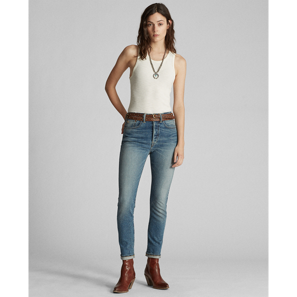 Paper White Ribbed Cotton Tank RRL 3
