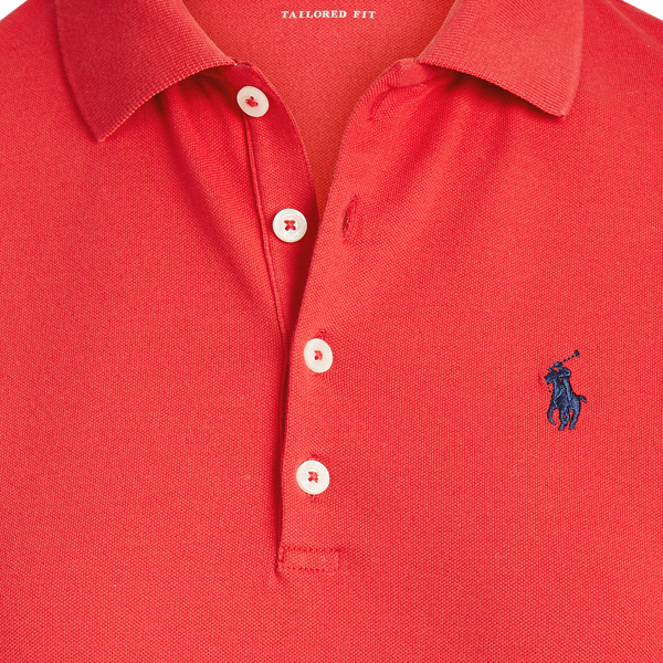 Deep Orangey Red Tailored Fit Pique Golf Polo Ralph Lauren Golf 5