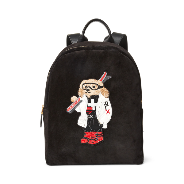Wildlederrucksack mit Ski Bear