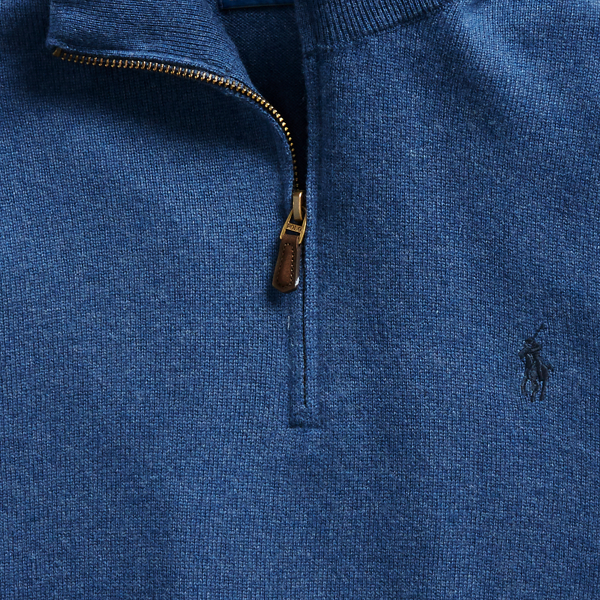 Shale Blue Heather Wool Quarter-Zip Jumper Polo Ralph Lauren 7