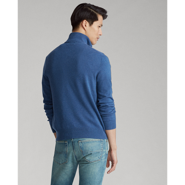 Shale Blue Heather Wool Quarter-Zip Jumper Polo Ralph Lauren 5