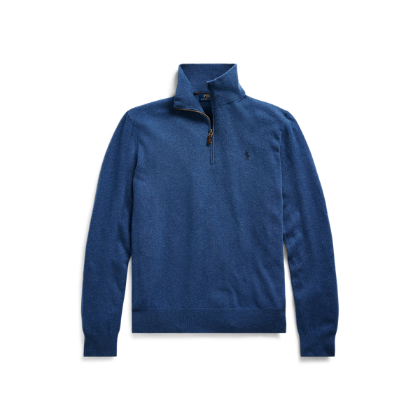 Shale Blue Heather Wool Quarter-Zip Jumper Polo Ralph Lauren 2