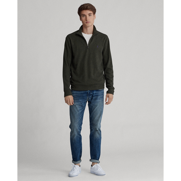 Limerick Green Heather Double-Knit Half-Zip Pullover Polo Ralph Lauren 3