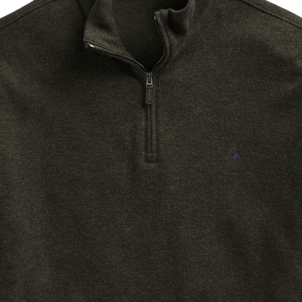 Limerick Green Heather Double-Knit Half-Zip Pullover Polo Ralph Lauren 6