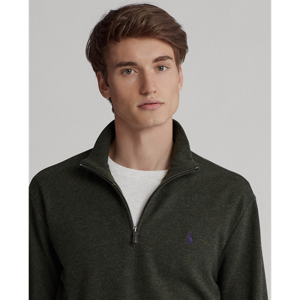 Limerick Green Heather Double-Knit Half-Zip Pullover Polo Ralph Lauren 5