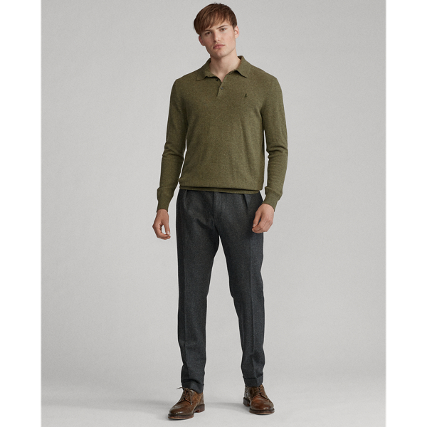 Loden Heather Washable Cashmere Polo jumper Polo Ralph Lauren 3