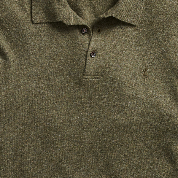 Loden Heather Washable Cashmere Polo jumper Polo Ralph Lauren 6