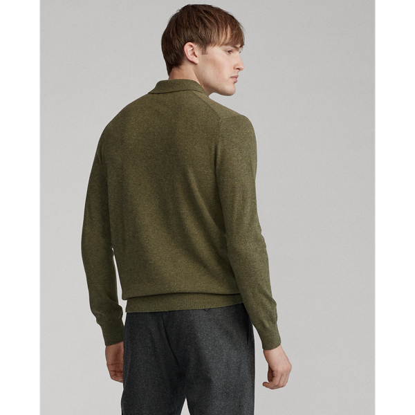 Loden Heather Washable Cashmere Polo jumper Polo Ralph Lauren 4