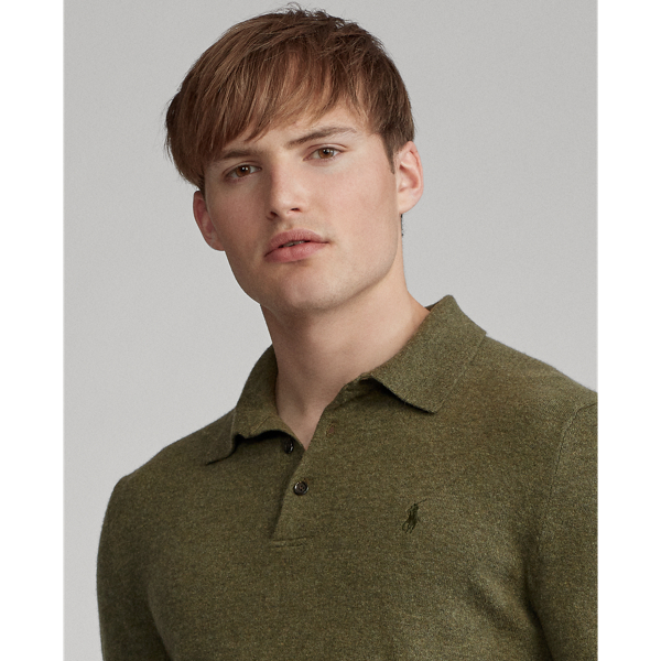 Loden Heather Washable Cashmere Polo jumper Polo Ralph Lauren 5