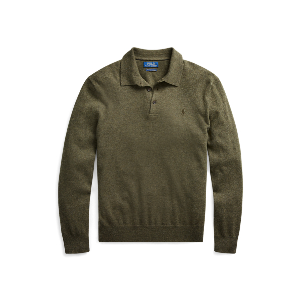 Loden Heather Washable Cashmere Polo jumper Polo Ralph Lauren 2