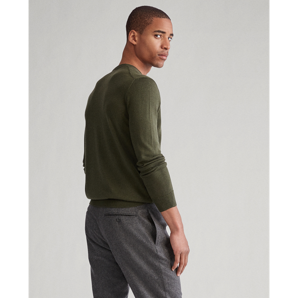 Oil Cloth Green Slim Fit Washable Wool Jumper Polo Ralph Lauren 4