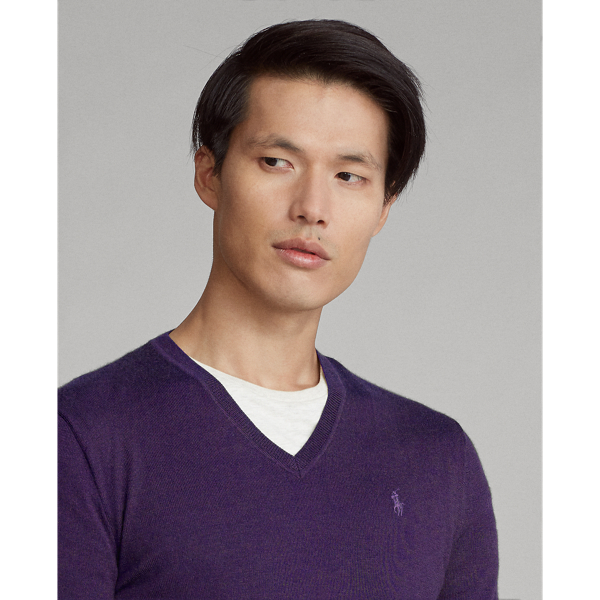Gothic Purple Slim Fit Washable Wool Jumper Polo Ralph Lauren 6