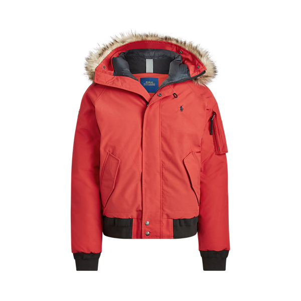 Daunenjacke mit Kunstpelzbesatz