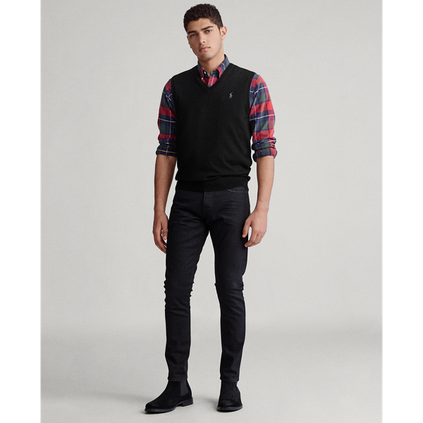 Black Slim Fit Wool Sleeveless Jumper Polo Ralph Lauren 3