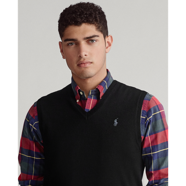 Black Slim Fit Wool Sleeveless Jumper Polo Ralph Lauren 5