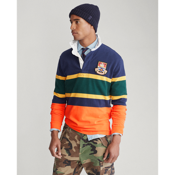 Cruise Navy Multi Classic Fit Striped Rugby Shirt Polo Ralph Lauren 4