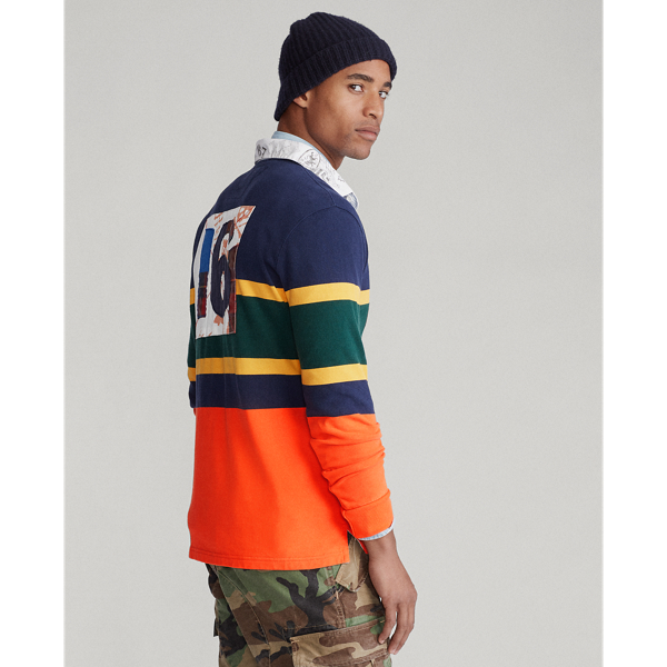Cruise Navy Multi Classic Fit Striped Rugby Shirt Polo Ralph Lauren 5