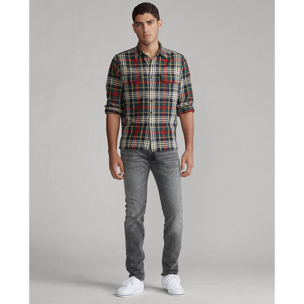 Winter Green/Tan Mul Classic Fit Plaid Twill Shirt Polo Ralph Lauren 3