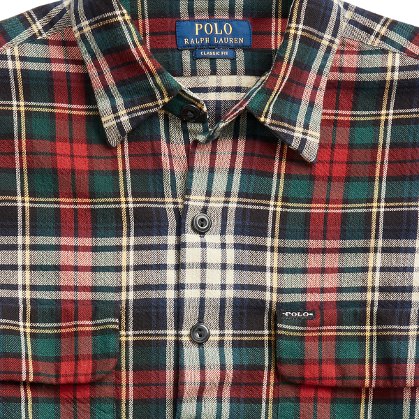 Winter Green/Tan Mul Classic Fit Plaid Twill Shirt Polo Ralph Lauren 7