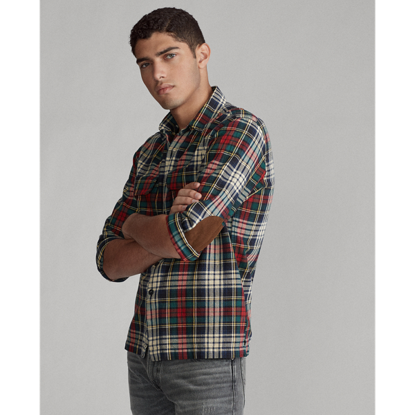 Winter Green/Tan Mul Classic Fit Plaid Twill Shirt Polo Ralph Lauren 4