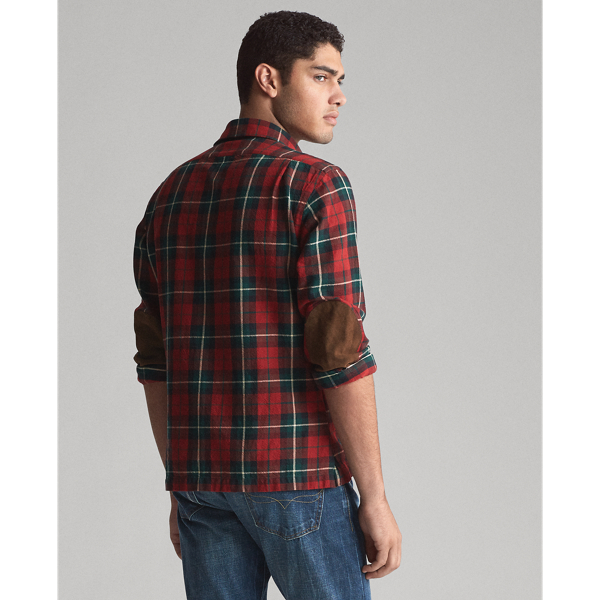 Vibe Red/Tan Multi Classic Fit Plaid Twill Shirt Polo Ralph Lauren 5