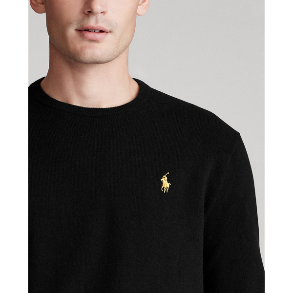 Wollpullover mit Rundhalsausschnitt Polo Ralph Lauren in Schwarz/Gold 6