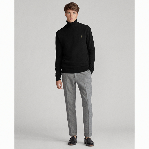 Black/Gold Wool Roll Neck Jumper Polo Ralph Lauren 3
