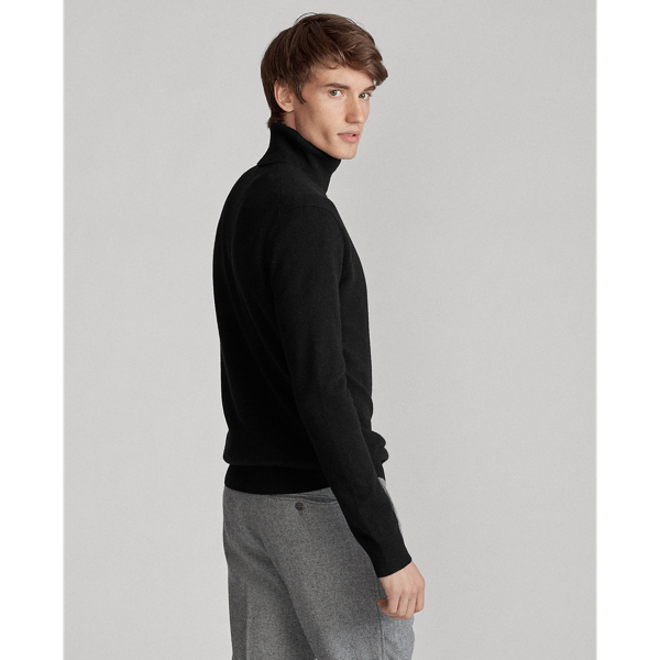 Black/Gold Wool Roll Neck Jumper Polo Ralph Lauren 5
