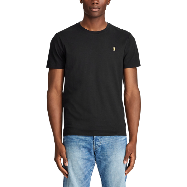 Black Custom Slim Fit Jersey Crewneck T-Shirt Polo Ralph Lauren 5