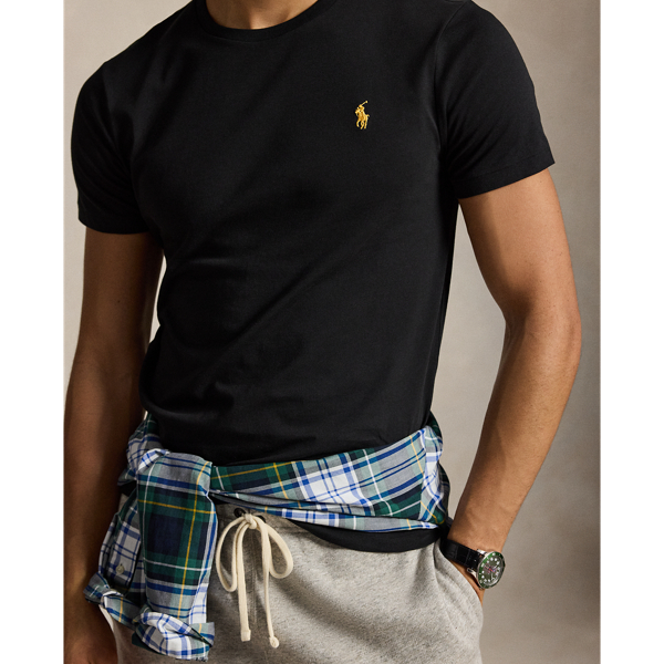 Black Custom Slim Fit Jersey Crewneck T-Shirt Polo Ralph Lauren 7