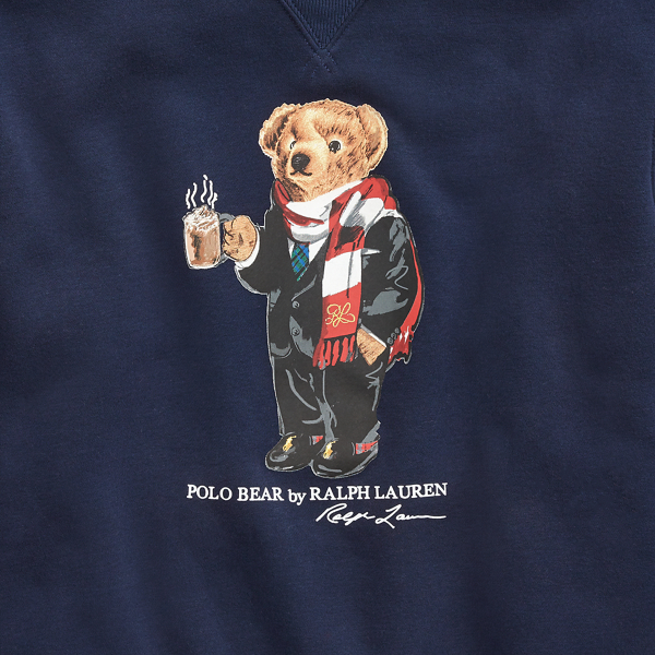 Cruise Navy Cocoa Bear Fleece Sweatshirt Polo Ralph Lauren 2