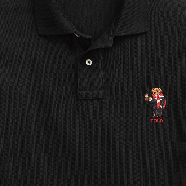 Black Custom Slim Fit Bear Polo Polo Ralph Lauren 3