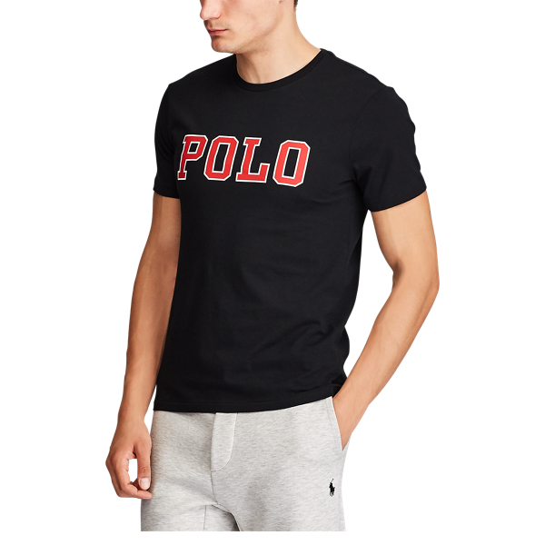 Black Custom Slim Fit Graphic Tee Polo Ralph Lauren 5