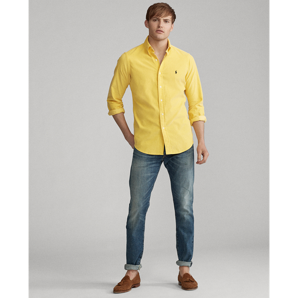 Autumn Yellow Slim Fit Corduroy Shirt Polo Ralph Lauren 3