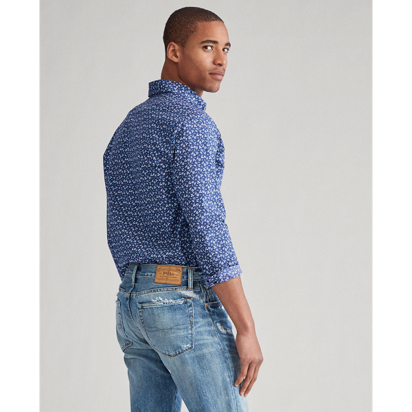 Blue Bud Slim Fit Floral Poplin Shirt Polo Ralph Lauren 4