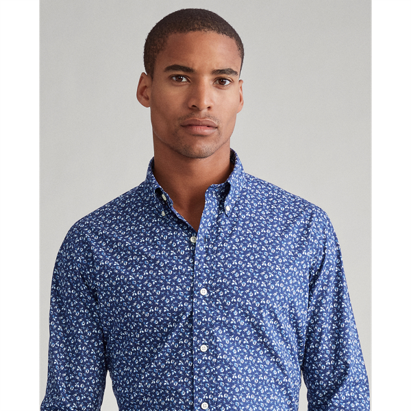 Blue Bud Slim Fit Floral Poplin Shirt Polo Ralph Lauren 5