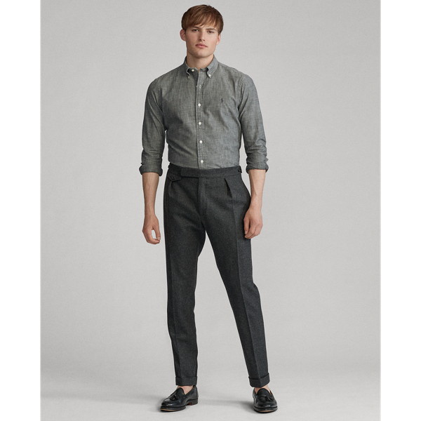 Grey Chambray Slim Fit Chambray Shirt Polo Ralph Lauren 3