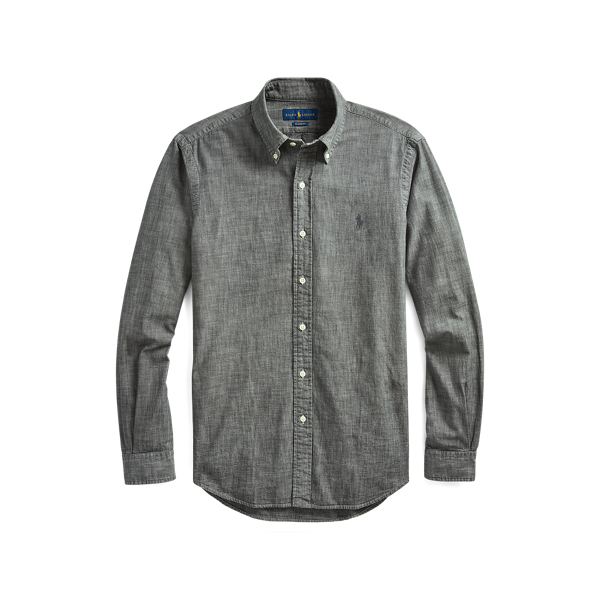 Grey Chambray Slim Fit Chambray Shirt Polo Ralph Lauren 2