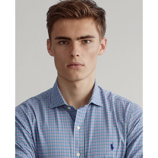 Royal Blue/White Custom Fit Plaid Twill Shirt Polo Ralph Lauren 5
