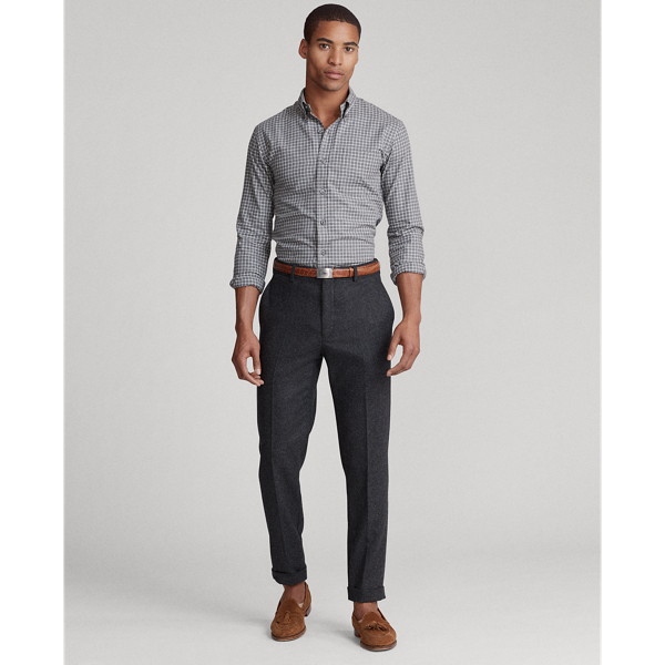 Steel Grey/Cream Custom Fit Plaid Twill Shirt Polo Ralph Lauren 3