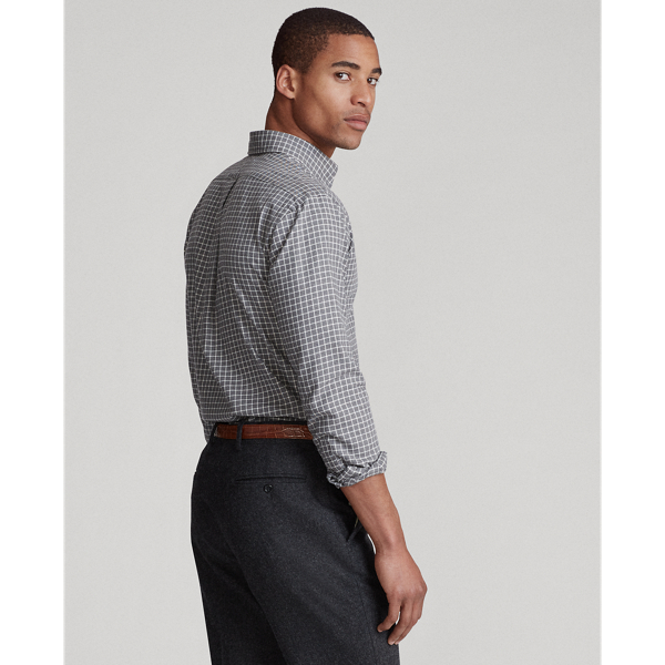 Steel Grey/Cream Custom Fit Plaid Twill Shirt Polo Ralph Lauren 4