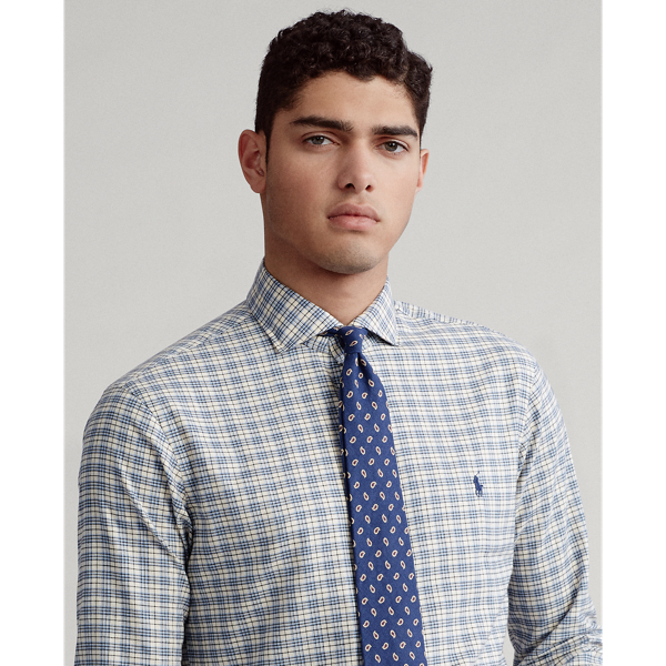 Lite Blue/White Custom Fit Plaid Twill Shirt Polo Ralph Lauren 5